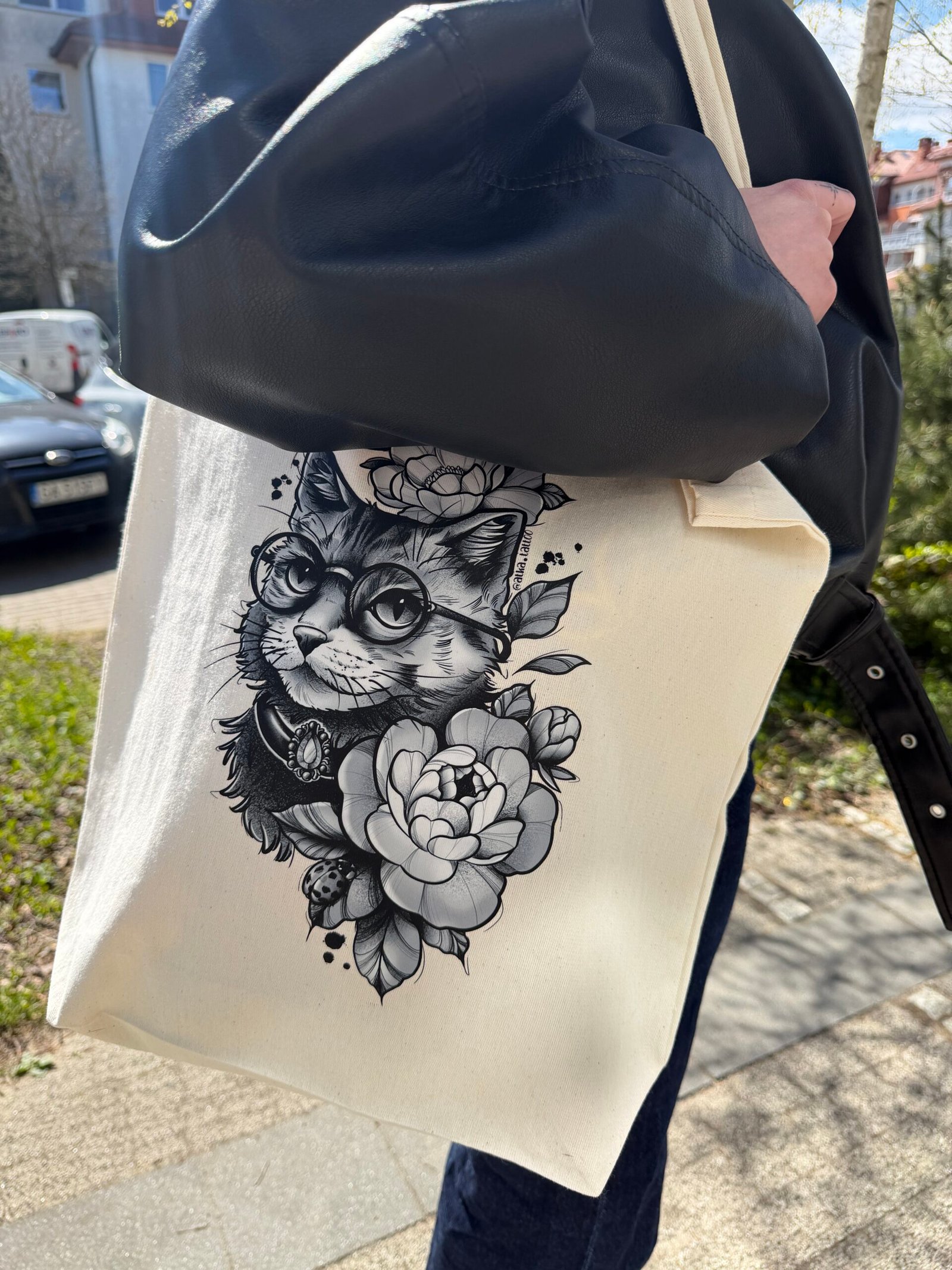Torba shopper bag z kotem Torba shopper bag z kotem