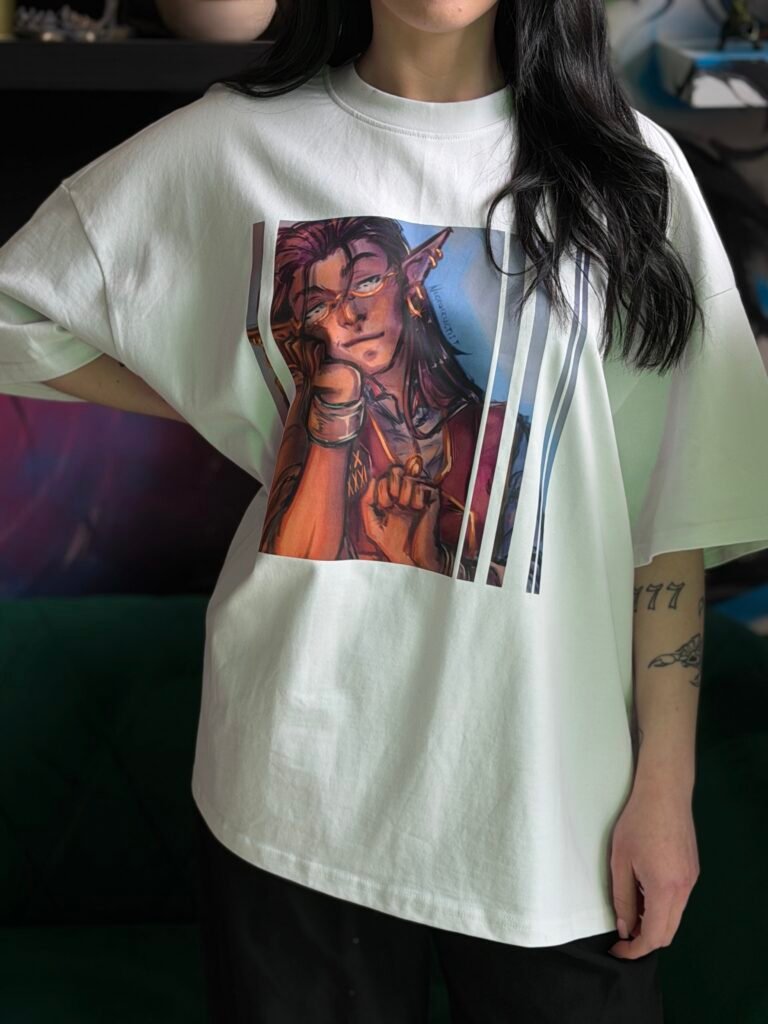 Koszulka oversize postać rpg zaprojektowana przez necroccultist.tattoo