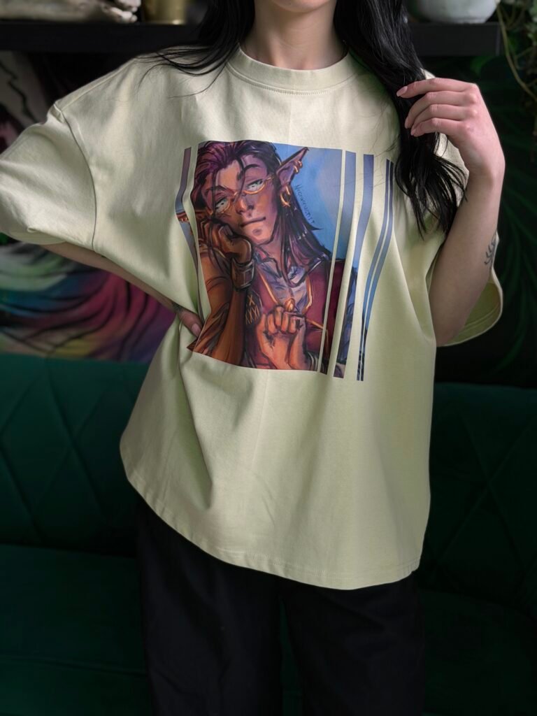 Koszulka oversize postać rpg zaprojektowana przez necroccultist.tattoo